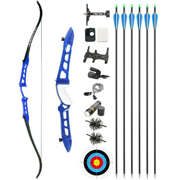 68 inch Recurve Bow Takedown 18-40lb Aluminum Riser Archery Target Hunting Shooting F158(blue)