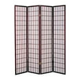 thumbnail image 1 of 68" x 1" x 70" Cherry Brown Shoji And Wood 4 Panel Screen, 1 of 1