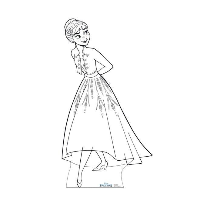 68'' DIY Color Me Anna Cardboard Standup from Frozen 2