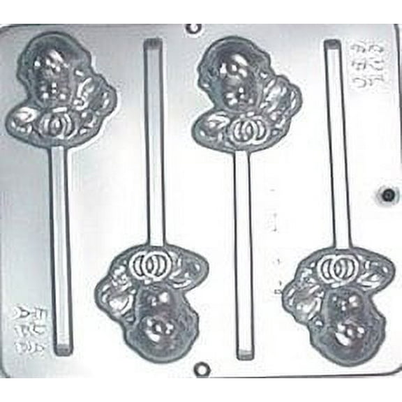 680 Angel with Wedding Rings Lollipop Chocolate CandyMold