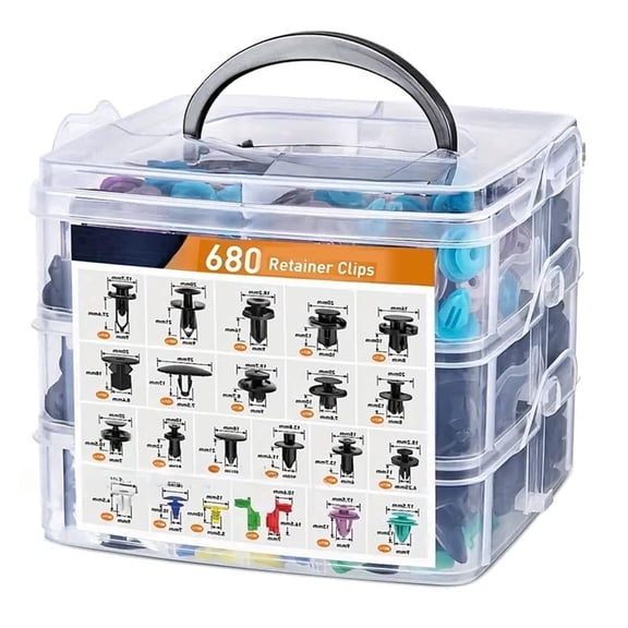 680 Pcs Car Clips,Car Push Retainer Clips & Auto Fasteners Assortment,23 Most Popular Sizes Bumper Fender Rivet Kits for Toyota,Gm,Ford,Honda,Acura,Chrysler