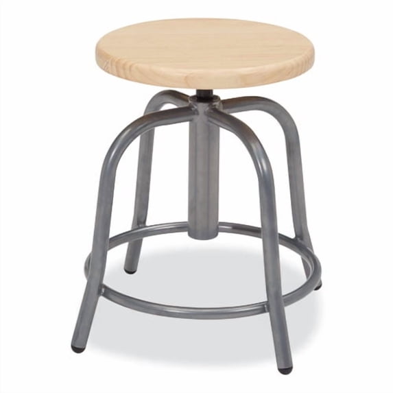6800 Series Height Adjustable Wood Seat Swivel Stool, Supports Up to 300 lb, 19" to 25" Seat Height, | Bundle of 2