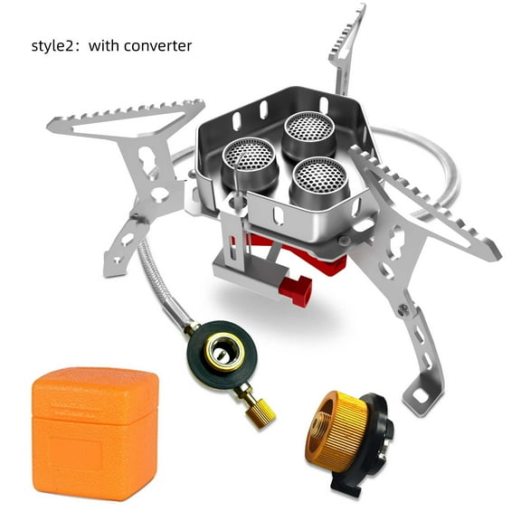 6800W Super Windproof Outdoor Camping Stoves Portable Camping Stove Burner Strong Firepower with Piezo Ignition Folding Lightweight Backpacking Stove for Outdoor Hiking Cooking BBQ