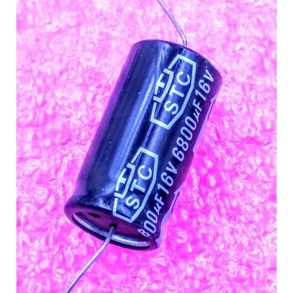 6800uF 16V, Axial Electrolytic Capacitor, Polarized, Tolerance ±20%
