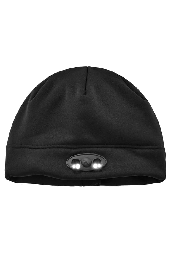 6804 Black Skull Cap Beanie Hat with LED Lights