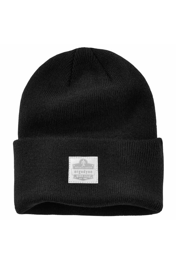 6806 Black 6806 Cuffed Rib Knit Beanie Hat