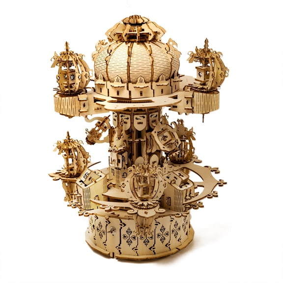 680PCS Celestial Castle Star Map 3D Wooden Puzzle Kit, Zodiac Constellation Mechanical Assembly Building Set With Desktop Display Decor For Collectors