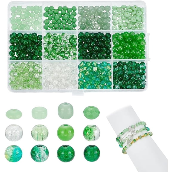 680pcs 6mm Glass Beads 12 Colors Tiny Luster Pearl Craft Beads Round Loose Pearls