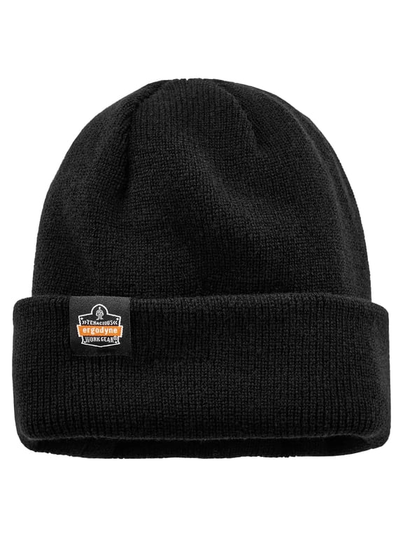 6811Z Black Rib Knit Hat with Zipper for Bump Cap Insert