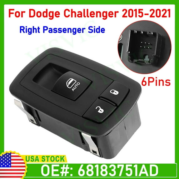 68183751AD 8WINDOW SWITCH & BEZEL FRONT RIGHT PASSENGER For 2015-2021 CHALLENGER