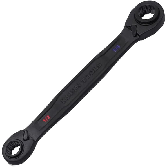 68215 4-in-1 Reversible Ratchet Wrench, Box Wrench, SAE Hex Sizes 1/2, 9/16, 5/8, 3/4-Inch, 90-Tooth Ratchet, Pass-Through Design