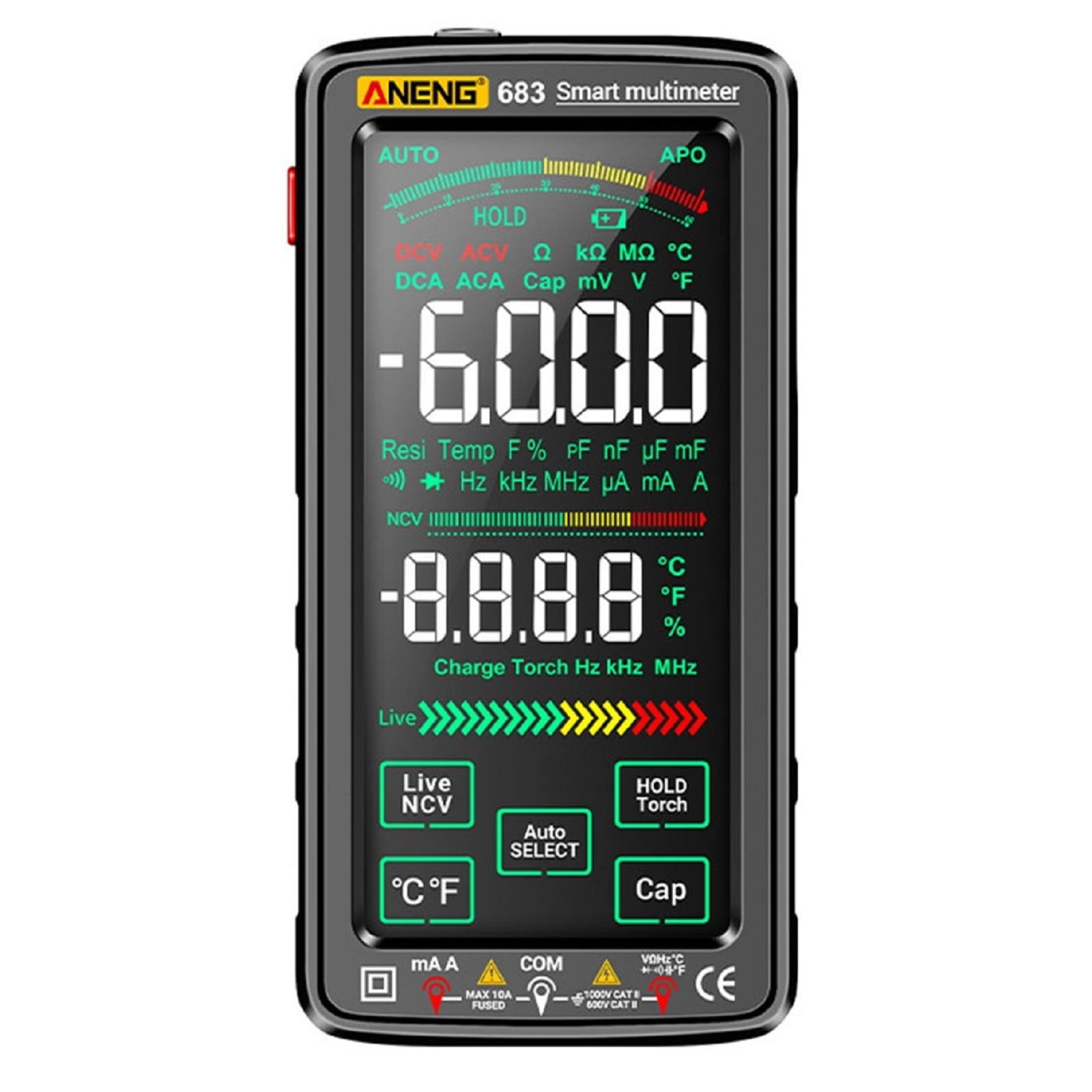 683 FullScreen Digital Multimeter TouchScreen Multimeter USB Libattery