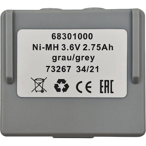 68301000 68300900 3.6V 2750mAh Ni-Mh Battery for HETRONIC Remote Control Grey Rechargeable Battery (3.6 Volt, 2.75Ah, Rechargeable)