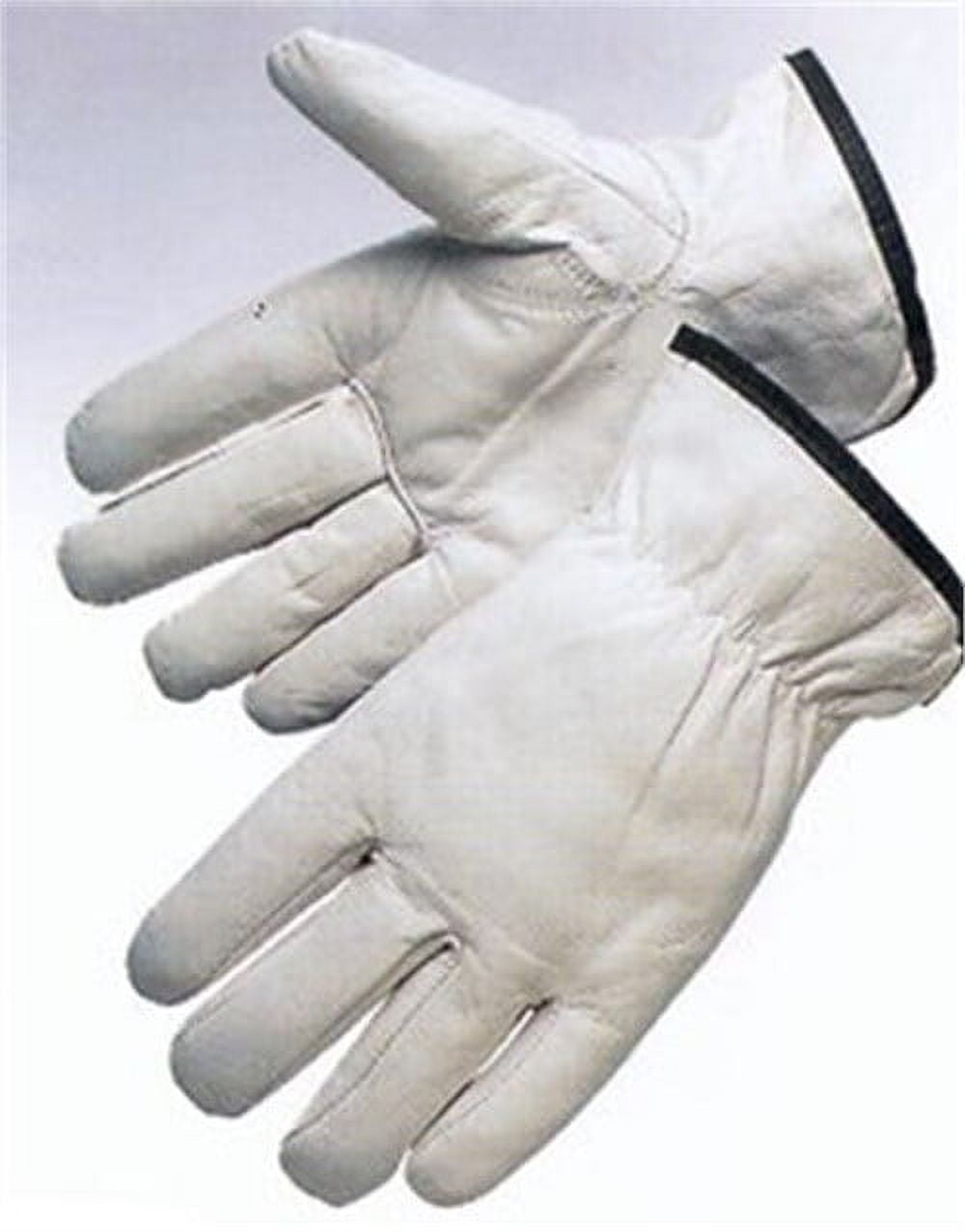 LIBERTY GLOVE 6837-2XL White Fleece Lined Goatskin Top Grain Leather Work  Gloves : Big & Tall Workwear