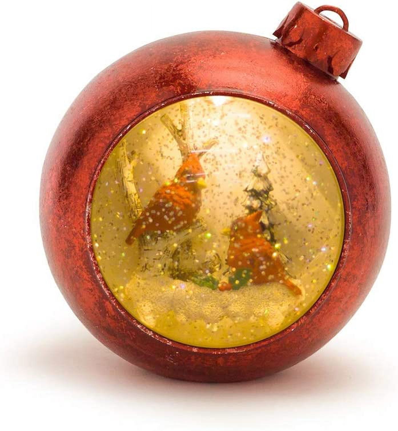 6 Inch Diameter Cardinal Christmas Globe