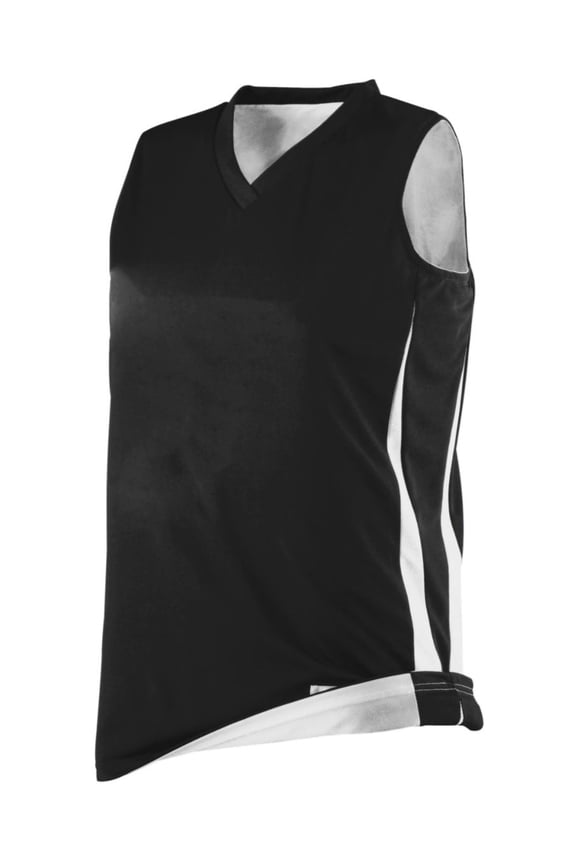 687 Ladies Reversible Wicking Game Jersey BLACK/WHITE L