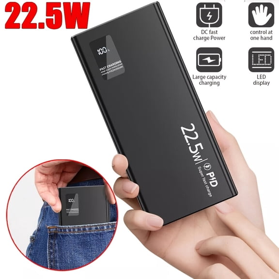 68800mAh Power Bank with LED Flashlight, USB-C/USB-A Bidirectional Fast Charging for iPhone, iPad, Samsung & Most Smart Devices