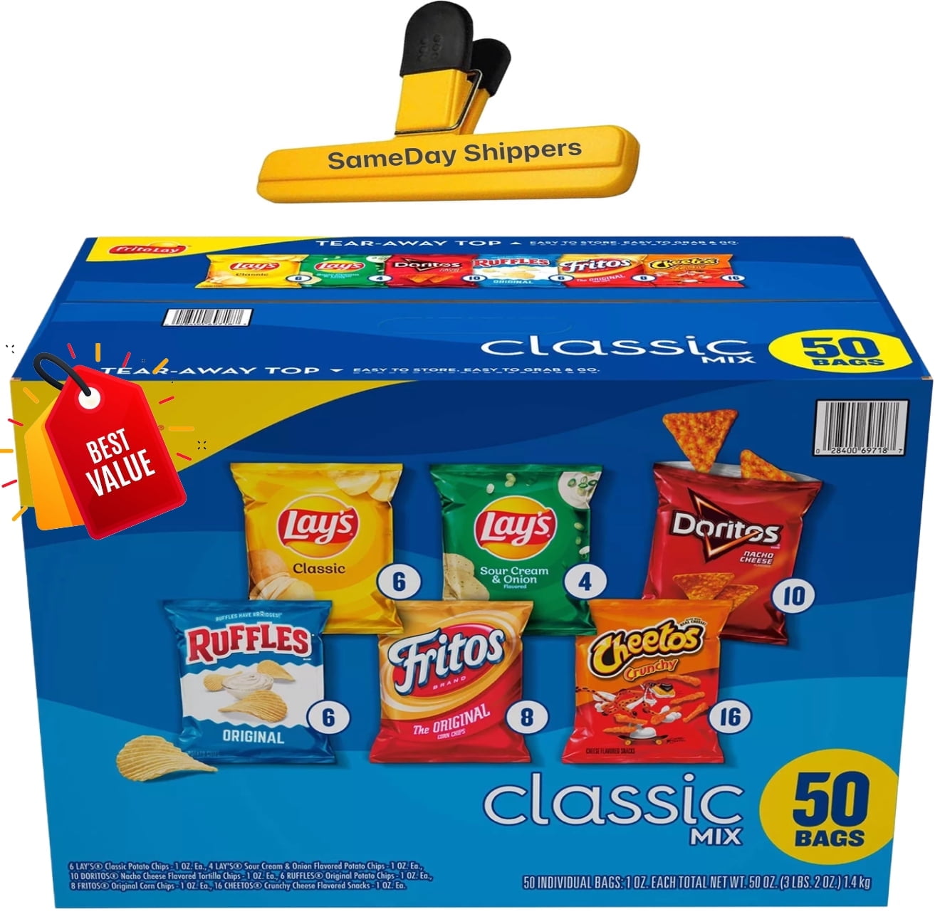 Frito-Lay Classic Mix Variety Pack Chips, 50 pk.