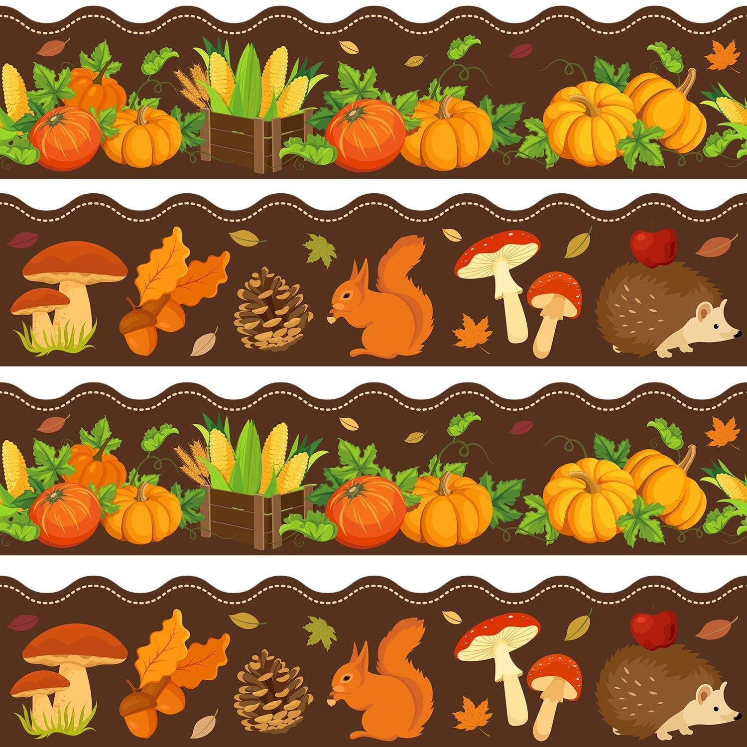 Konsait Leaf Bulletin Board Border - 68ft Self-Adhesive Green Plant Theme Decor For Classroom & Office Walls