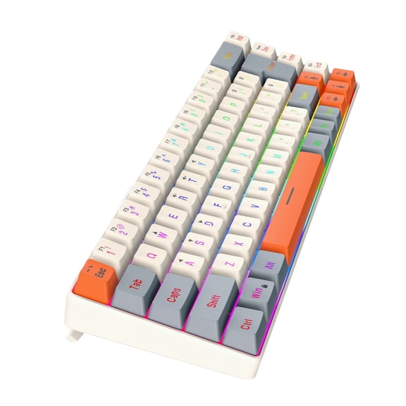 68Key Wire Keyboard with ARGB Backlights Modes, Ergonomic Keyboard for Gaming and Use Portable Easy to Use