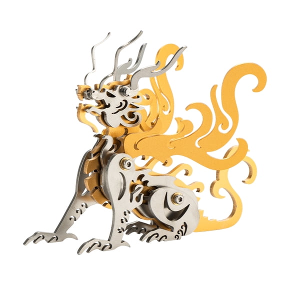 68PCS Phoenix DIY 3D Metal Assembly Model – Stainless Steel Aluminum Copper Puzzle, Mythical Bird Creative Desktop Ornament Gift for Enthusiast (Gold)