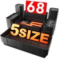 thumbnail image 1 of 【68Pcs】【5 Size】 Tool Box Organizer Tray Divider Set, 【Black】 Desk Drawer Organizer, Garage Organization and Storage Toolbox for Rolling Tool Chest Cart Cabinet WorkBench Parts, 1 of 4