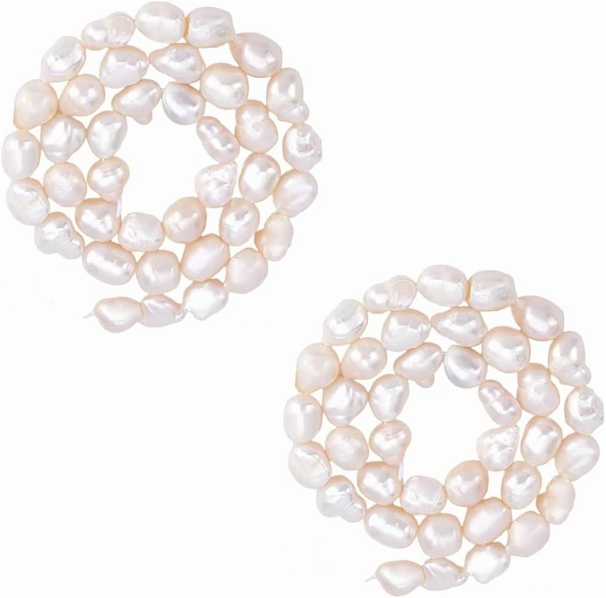 68Pcs Natural Cultured Freshwater Pearl Bead Strand Loose Bead Bulk Irregular Pearl Beads Seashell Color for DIY Bracelets Earring Necklace Jewelry Making CraftHole:0.8mm Colorful