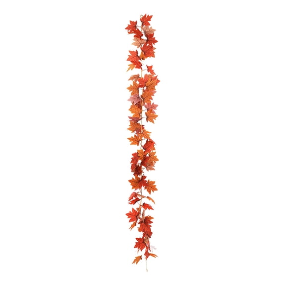 68in Artificial Maple Vine, Fall Foliage Garland for Thanksgiving Decor, Realistic Autumn Leaves Swag for Mantel & Staircase