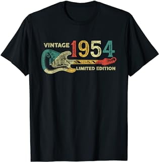 68th birthday gifts for men women Guitar Player Made in 1954 T-Shirt ...