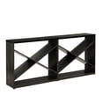 thumbnail image 1 of 69.03 Inch Foyer Console Table With Storage, Black Rectangular, Detachable X Shape For Entryway, Living Room, Hallway, 1 of 6
