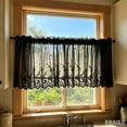 thumbnail image 1 of 69" × 22" Embroidered Lace Sheer Kitchen Curtain Valance, Rod Pocket Floral Window Treatment for Small Windows, 1 of 8