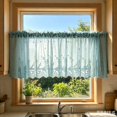 thumbnail image 1 of 69" × 22" Embroidered Lace Sheer Kitchen Curtain Valance, Rod Pocket Floral Window Treatment for Small Windows, 1 of 8