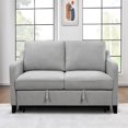 thumbnail image 1 of 69"3 in 1 Convertible Queen Sleeper Sofa Bed, Modern Fabric Loveseat Futon Sofa Couch w/Pullout Bed, Small Love Seat Lounge Sofa w/Reclining Backrest, Furniture for Living Room, Light Gray, 1 of 7