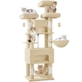 thumbnail image 1 of Cat Tree, 69.3‑Inch Tall Multi‑Level Cat Tower for Indoor Cats with 7 Sisal Scratching Posts, 3 Platforms and 2 Cat Caves, Suitable for Indoor Cats, Beige, 1 of 8