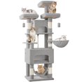 thumbnail image 1 of Cat Tree, 69.3‑Inch Tall Multi‑Level Cat Tower for Indoor Cats with 7 Sisal Scratching Posts, 3 Platforms and 2 Cat Caves, Suitable for Indoor Cats, Light Gray, 1 of 8
