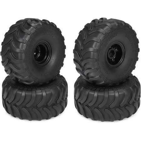 69 * 33mm Mud 1.0 Crawler Tires with 7mm Hex Hub Beadlock Wheel Rims for Monster Truck 1/24 RC Car Axial SCX24 AX24 FCX24 1/18 Scale TRX4M Upgrades