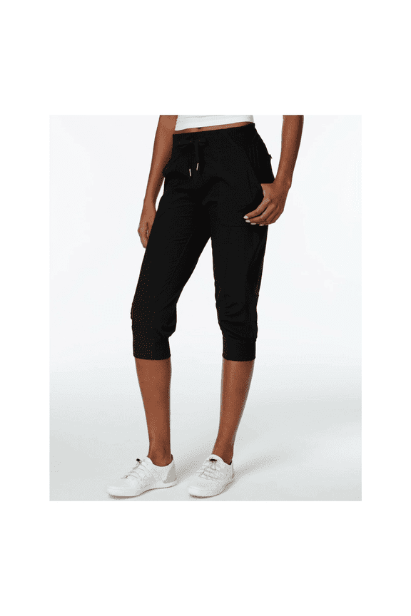 $69.50 Calvin Klein Women Commuter Active Woven Cropped Pants, Black, L