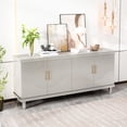 thumbnail image 1 of 69.55'' 4-door Cabinet, Champagne Hue. & Solid Wood. Ample Storage With Double Compartments. Customizable Adjustable Shelves. 330 Lbs Desktop Load Capacity. 66 Cabinet Laminate Capacity In, 1 of 7