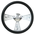 thumbnail image 1 of 69-93 BUICK All Models w/non-telescopic column (1969-93) 14" Billet Half Wrap Steering Wheel Black, 1 of 1
