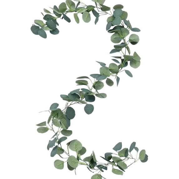 69" Artificial Eucalyptus Garland Faux Silk Leaf Silver Dollar Eucalyptus Leaves Vines Handmade Garland Greenery Wedding Backdrop Indoor Outdoor Arch Wall Decoration