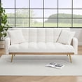 thumbnail image 1 of 69" Convertible Sofa Bed with 2 Throw Pillows, 2 in 1 Loveseat Sleeper Sofa with Adjustable Backrest and Metal Legs for Living Room Apartment, 1 of 7