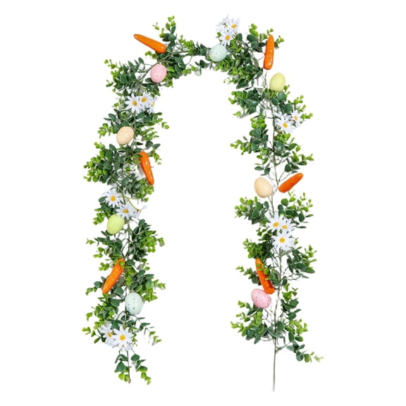69" Easter Artificial Garland for Mantle|Easter Egg Vine Garland for Front Door|Farmhouse Easter Garland|for Fireplace Mantel Indoor Outdoor Home Party Door Wall Window Table Decor(A)