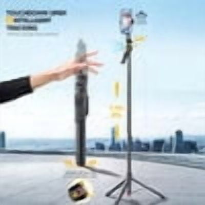 69" Face Tracking Selfie Stick Tripod Auto Pop-Up 360 Rotation with Remote and Gesture Control Balance Handle No App Detachable Design for Vlog Video Recording