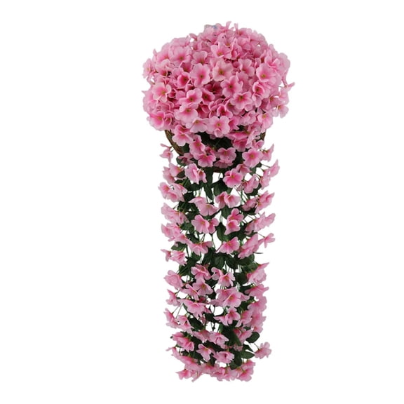 69 Heads Artificial Hanging Flowers, UV Resistant Morning Glory Vines, Silk Trailing For Outdoor Wedding Porch Home Decor-31.6" (Pink)