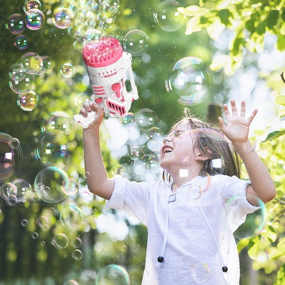 69 Hole Automatic Bubble Gun, Rechargeable Electric Bubble Machine Toy for Kids Parties Outdoor