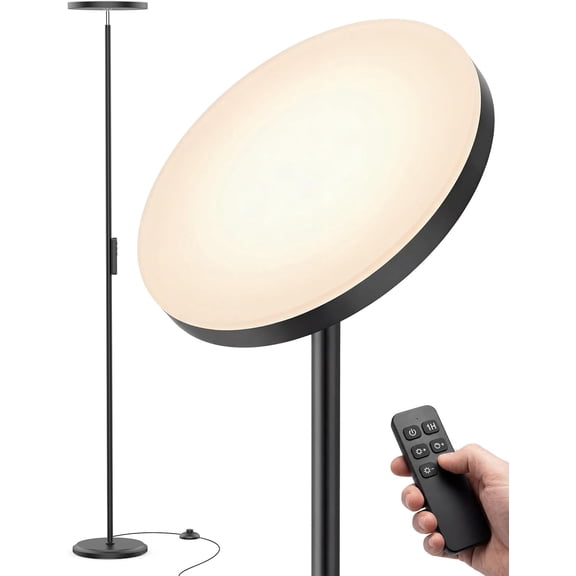 69 Inch LED Floor Lamp with Remote and Foot Switch, 2800 LM, 27006500 K Stepless Dimmable, 1 Hour Timer, Black Bestseling