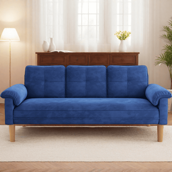 69 Inch Modern Sofa, Lofka Comfy Sofa Couch with Extra Deep Seats for Living Room,Apartment, Office, Bedroom, - 3 Seater Sofa, Blue