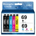 thumbnail image 1 of 69 Ink Cartridge for Epson ink T0691 T0692 T0693 T0694 to use with for Epson Stylus CX7400 CX5000 CX6000 (Black, Cyan, Magenta, Yellow, 5-Pack), 1 of 7