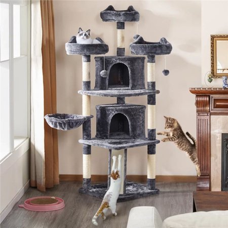 69'' Large Cat Tree Tower Dark Gray