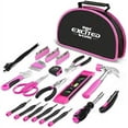 thumbnail image 1 of 69-Piece Pink Tool Kit - Ladies Hand Tool Set with Easy Carrying Round Pouch - Durable, Long Lasting Chrome Finish Tools - Perfect for DIY, Home Maintenance, 1 of 7